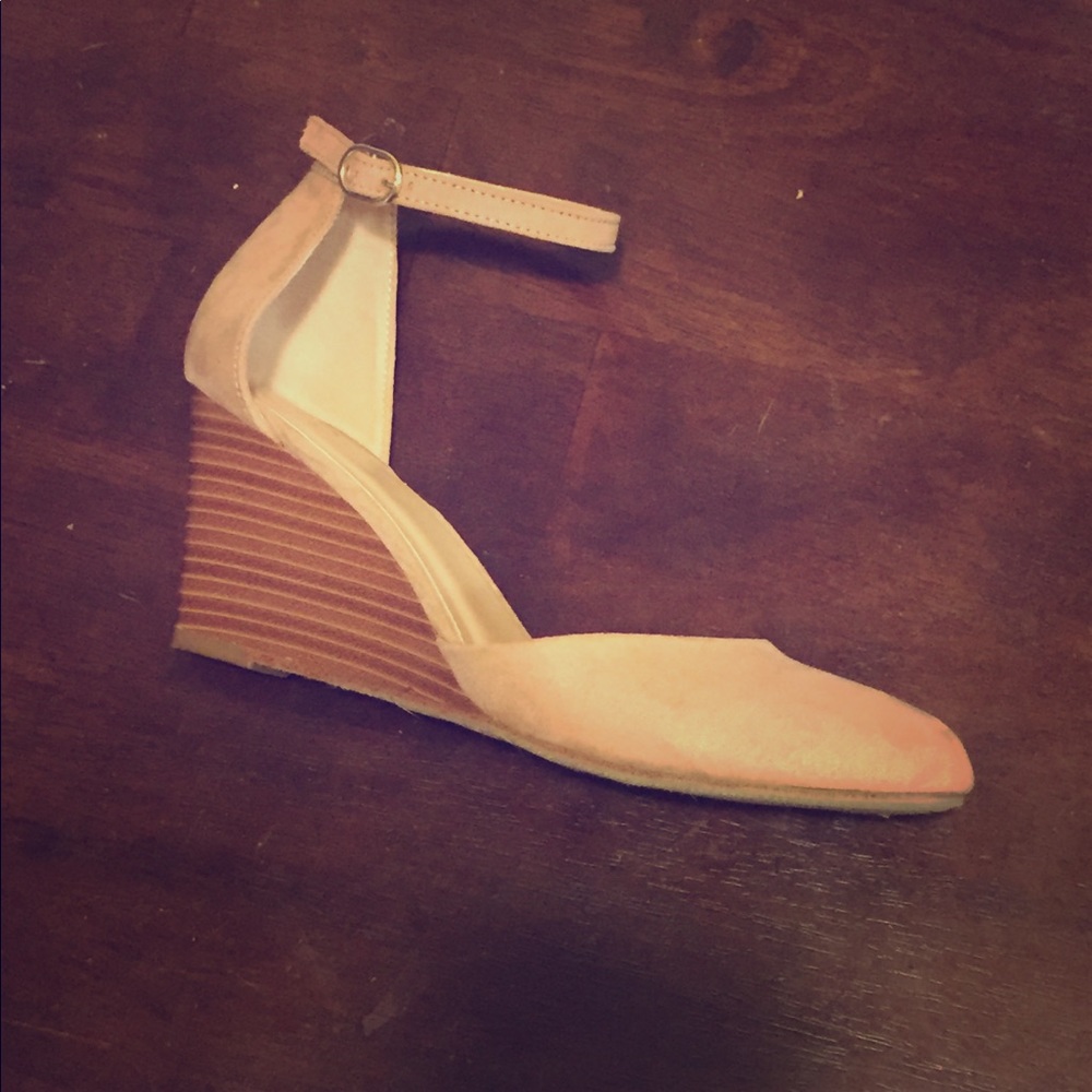 a new day Nude color Suede material heels
